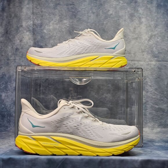 Hoka One One Clifton 8 Men's 14.5 2E White Running Shoes Sneakers 1121374 BDBI - Picture 2 of 5